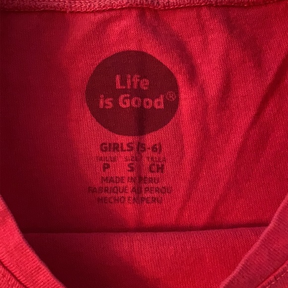Life is Good | Flip Flop & Sun Graphic Short Sleeve 100% Cotton Tee Pink (S 5-6) - Picture 4 of 8